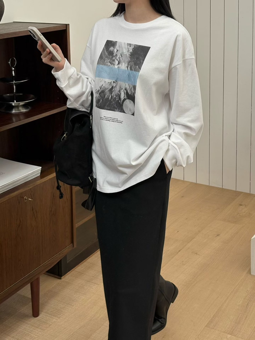 BINUS韓國代購㊣女士新品時尚25秋冬真品熱賣休閑推薦職業T恤BINUST恤