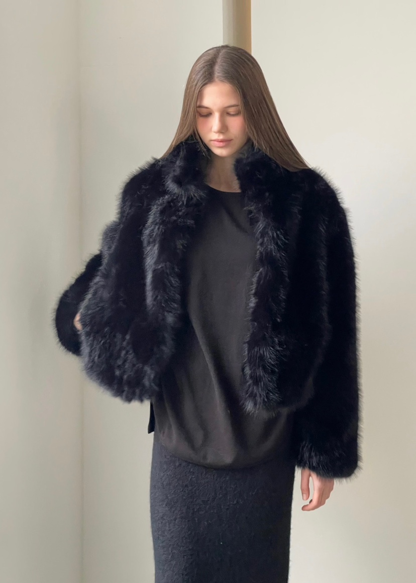 ANOTHER AVENUE東大門㊣實拍女裝新品休閑真品短款大衣貂皮ANOTHER AVENUE短款大衣