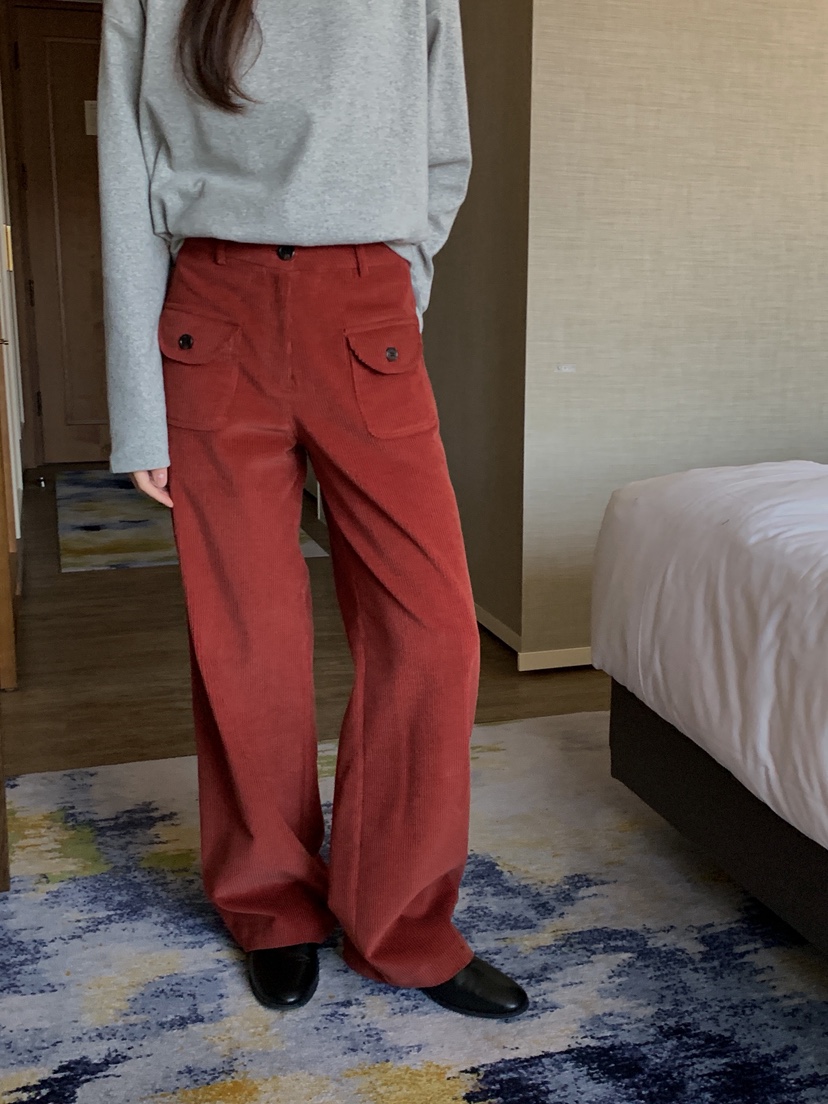 ATHEA東大門㊣實拍女士新款休閑時尚25秋冬推薦休閑褲口袋抓絨ATHEA休閑褲