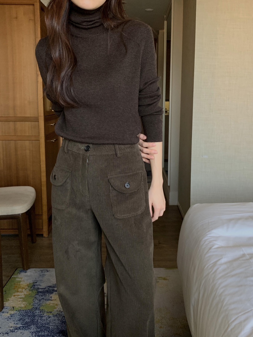 ATHEA東大門㊣實拍女士新款休閑時尚25秋冬推薦休閑褲口袋抓絨ATHEA休閑褲