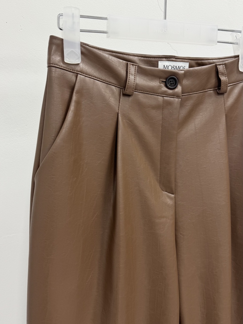 MOSMOS東大門㊣實拍女裝新款職業真品熱賣時尚推薦休閑褲皮革MOSMOS休閑褲