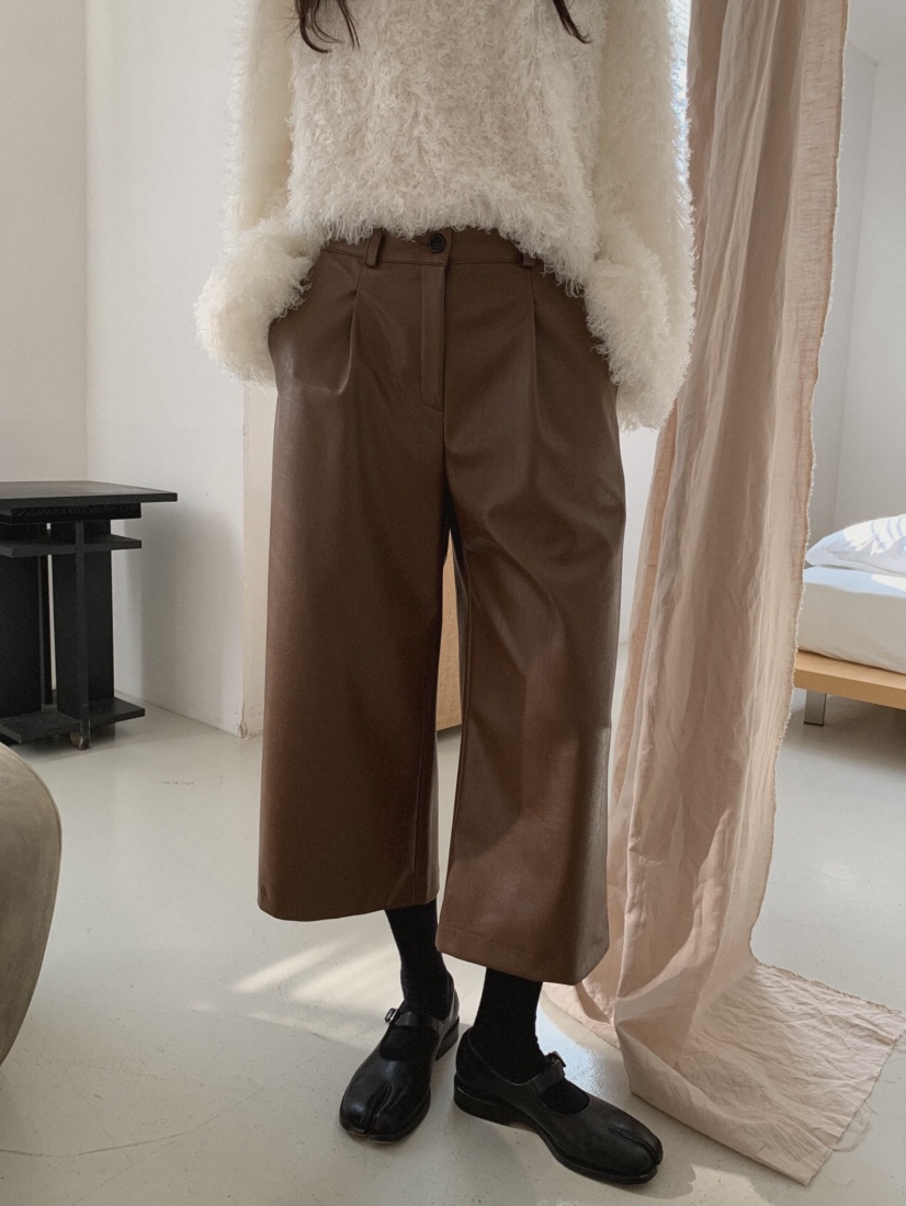 MOSMOS東大門㊣實拍女裝新款職業真品熱賣時尚推薦休閑褲皮革MOSMOS休閑褲