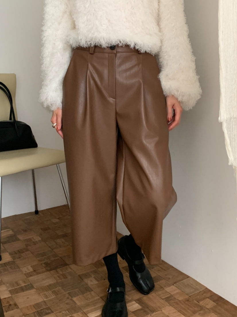 MOSMOS東大門㊣實拍女裝新款職業真品熱賣時尚推薦休閑褲皮革MOSMOS休閑褲