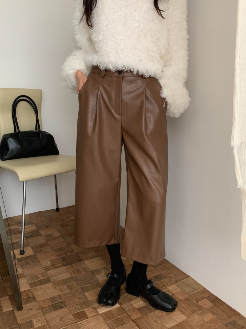 MOSMOS東大門㊣實拍女裝新款職業真品熱賣時尚推薦休閑褲皮革MOSMOS休閑褲