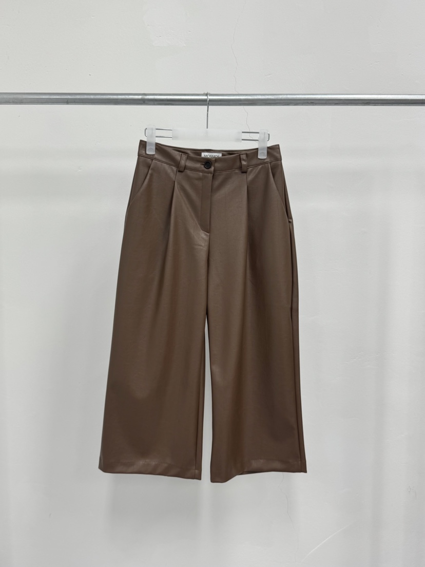 MOSMOS東大門㊣實拍女裝新款職業真品熱賣時尚推薦休閑褲皮革MOSMOS休閑褲圖色1