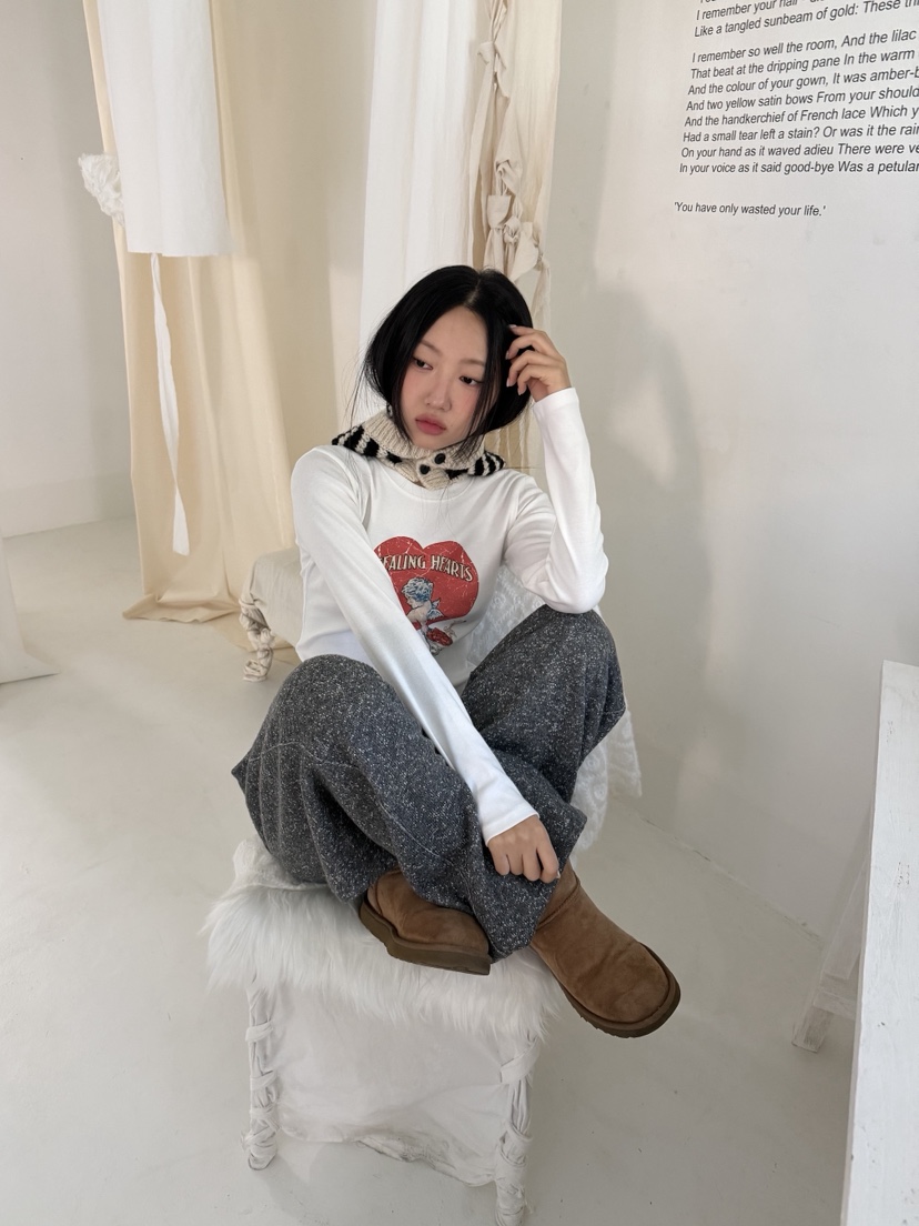 SUNDER MARKET韓國直郵㊣女士新款休閑熱賣25秋冬時尚長袖T恤SUNDER MARKET長袖T恤