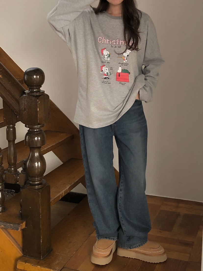 ONDO-P東大門㊣代購女士新品休閑熱賣25秋冬長袖T恤史努比ONDO-P長袖T恤