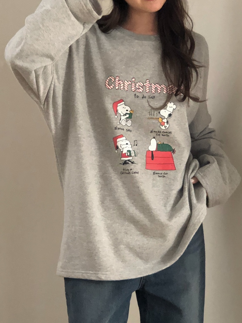 ONDO-P東大門㊣代購女士新品休閑熱賣25秋冬長袖T恤史努比ONDO-P長袖T恤圖色2