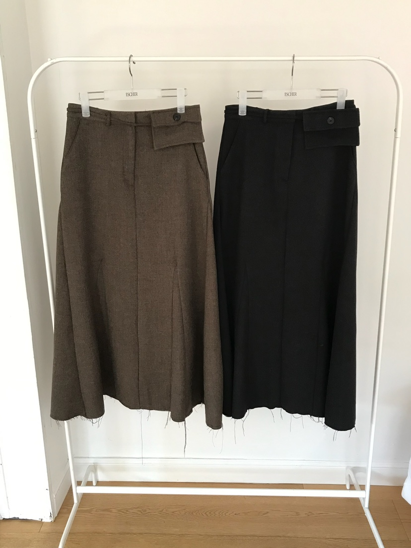ESCHER東大門㊣直郵女裝新品熱賣職業25秋冬休閑長裙含腰包ESCHER長裙