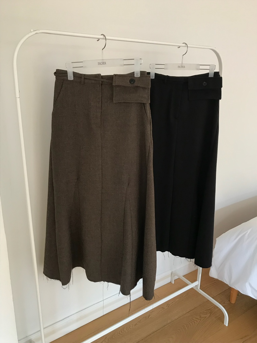 ESCHER東大門㊣直郵女裝新品熱賣職業25秋冬休閑長裙含腰包ESCHER長裙