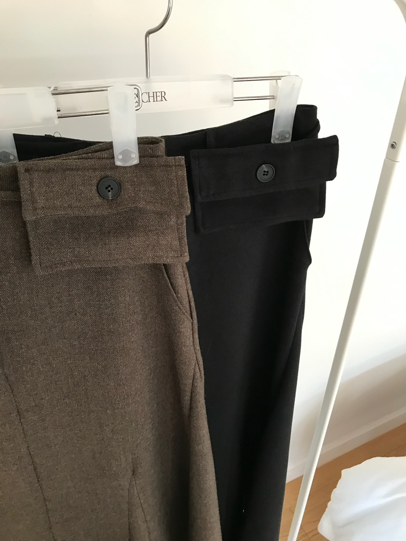 ESCHER東大門㊣直郵女裝新品熱賣職業25秋冬休閑長裙含腰包ESCHER長裙