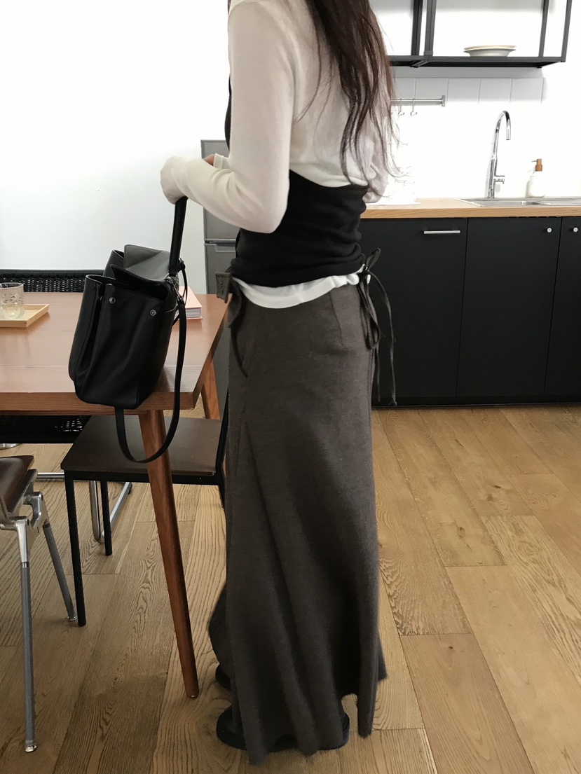 ESCHER東大門㊣直郵女裝新品熱賣職業25秋冬休閑長裙含腰包ESCHER長裙