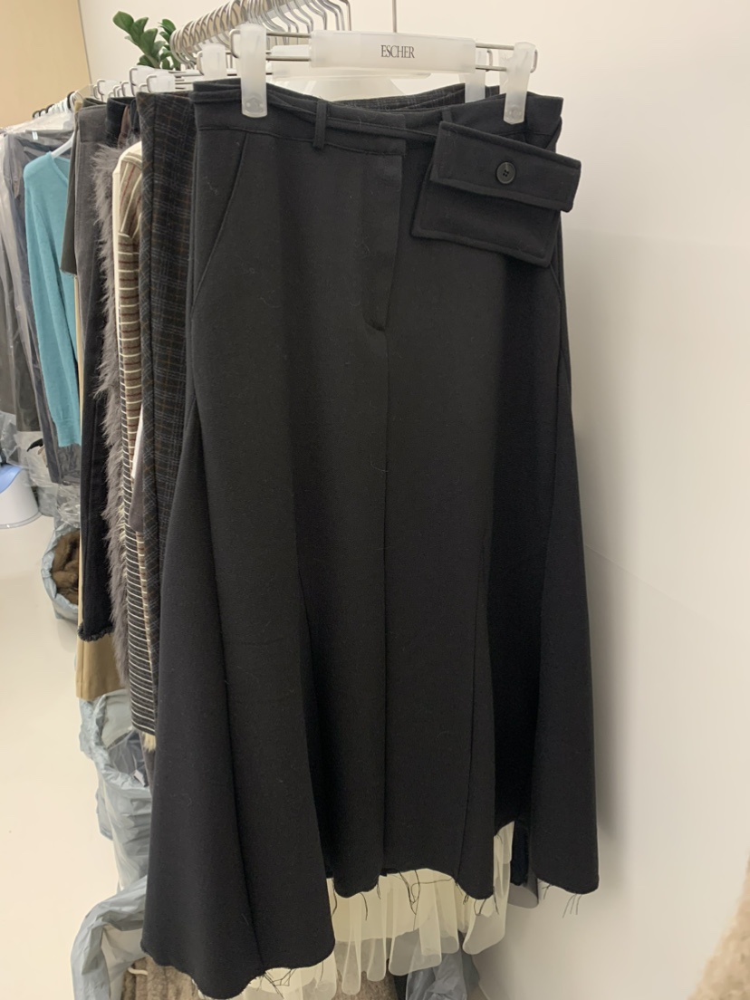 ESCHER東大門㊣直郵女裝新品熱賣職業25秋冬休閑長裙含腰包ESCHER長裙圖色2