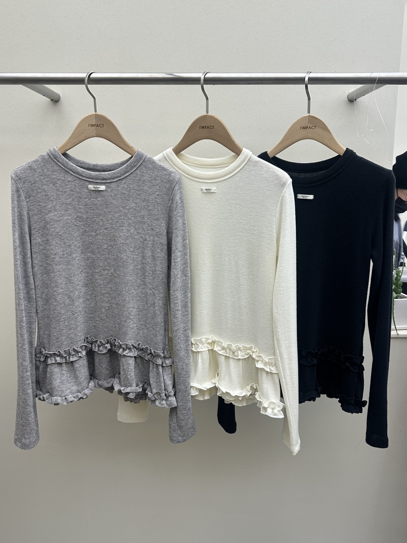 I MFACT東大門㊣直郵女裝新款時尚休閑25秋冬長袖T恤安哥拉I MFACT長袖T恤