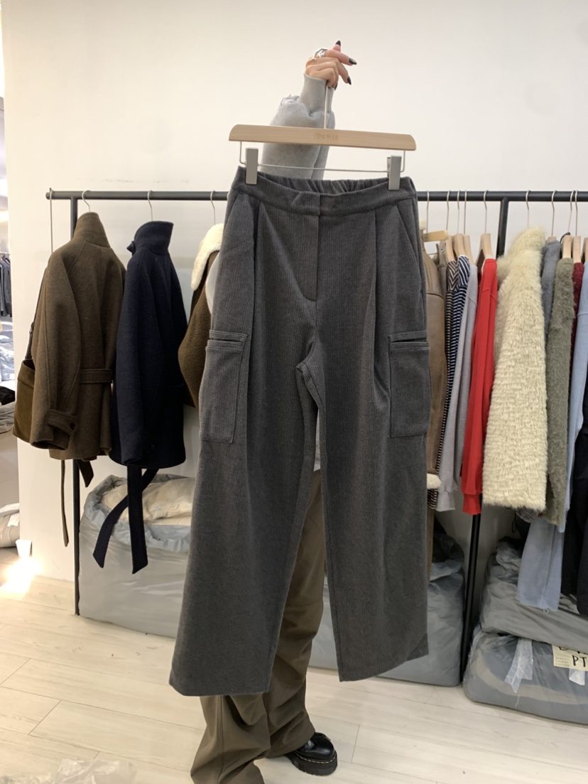 CEDARWOOD東大門㊣直郵女士新品推薦25秋冬休閑褲人字紋針織褲CEDAR WOOD休閑褲圖色1