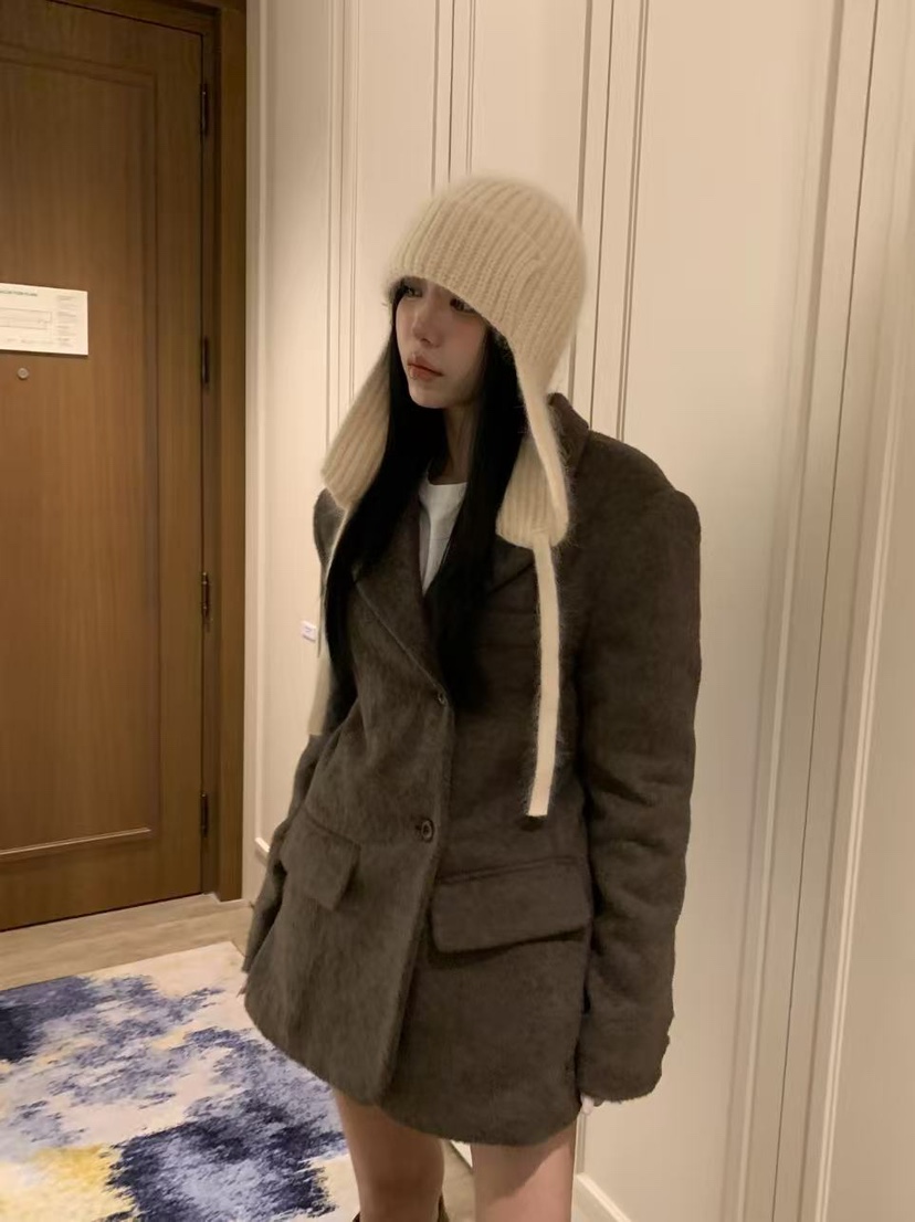 BADCALM東大門㊣代購女裝新品真品時尚人氣職業25秋冬夾克馬海毛BADCALM夾克