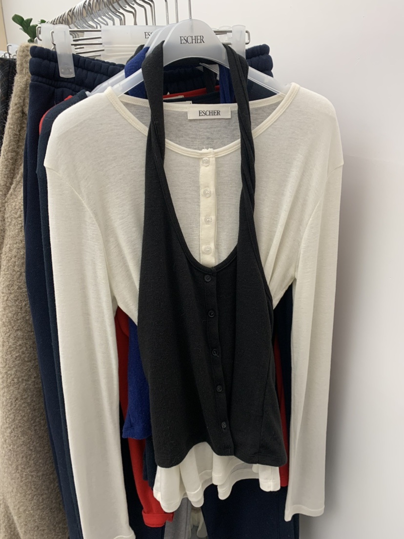 ESCHER東大門㊣實拍女裝新品推薦熱賣時尚吊帶背心不含內搭ESCHER吊帶/背心圖色2