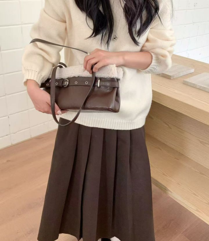 TROUVAILLE韓國代購㊣女士新品時尚人氣真品推薦單肩斜跨包絨TROUVAILLE單肩/斜跨包