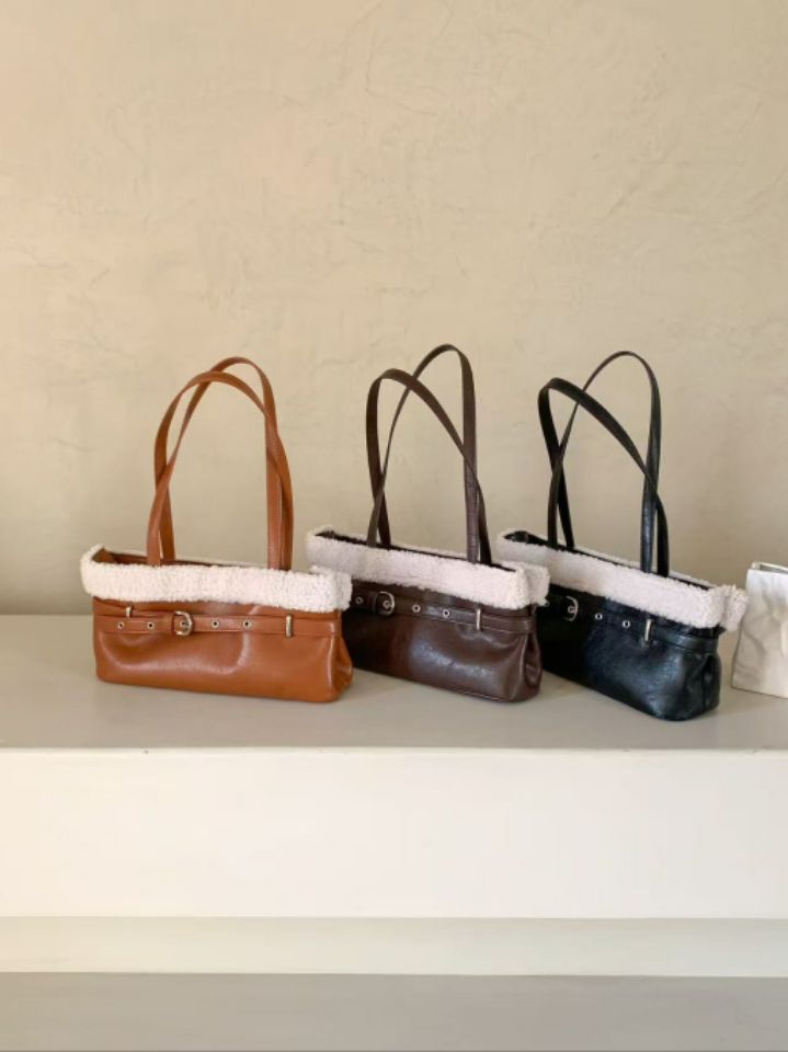 TROUVAILLE韓國代購㊣女士新品時尚人氣真品推薦單肩斜跨包絨TROUVAILLE單肩/斜跨包