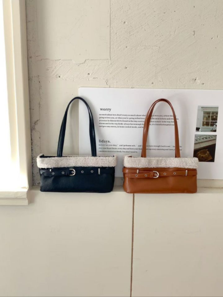 TROUVAILLE韓國代購㊣女士新品時尚人氣真品推薦單肩斜跨包絨TROUVAILLE單肩/斜跨包