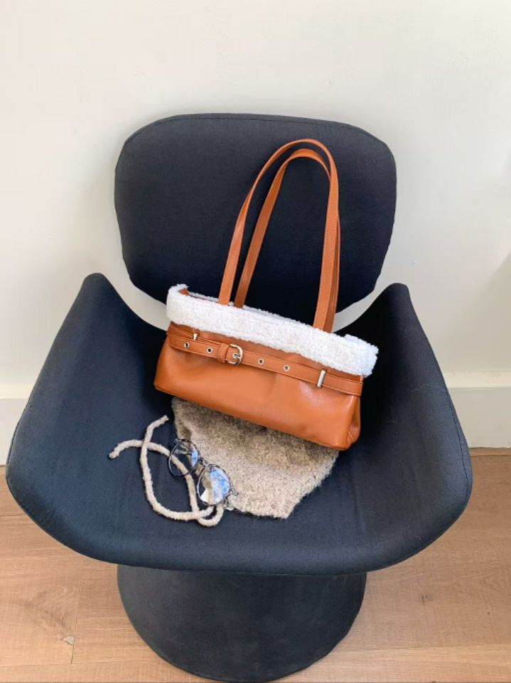 TROUVAILLE韓國代購㊣女士新品時尚人氣真品推薦單肩斜跨包絨TROUVAILLE單肩/斜跨包