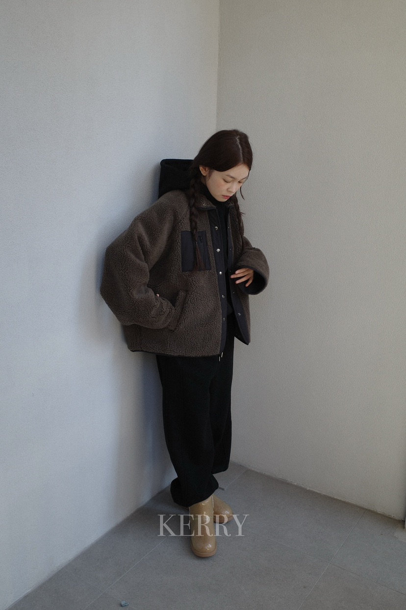 KERRY東大門㊣直郵女士新款熱賣推薦25秋冬衛衣連帽拉鏈衫羊毛KERRY衛衣