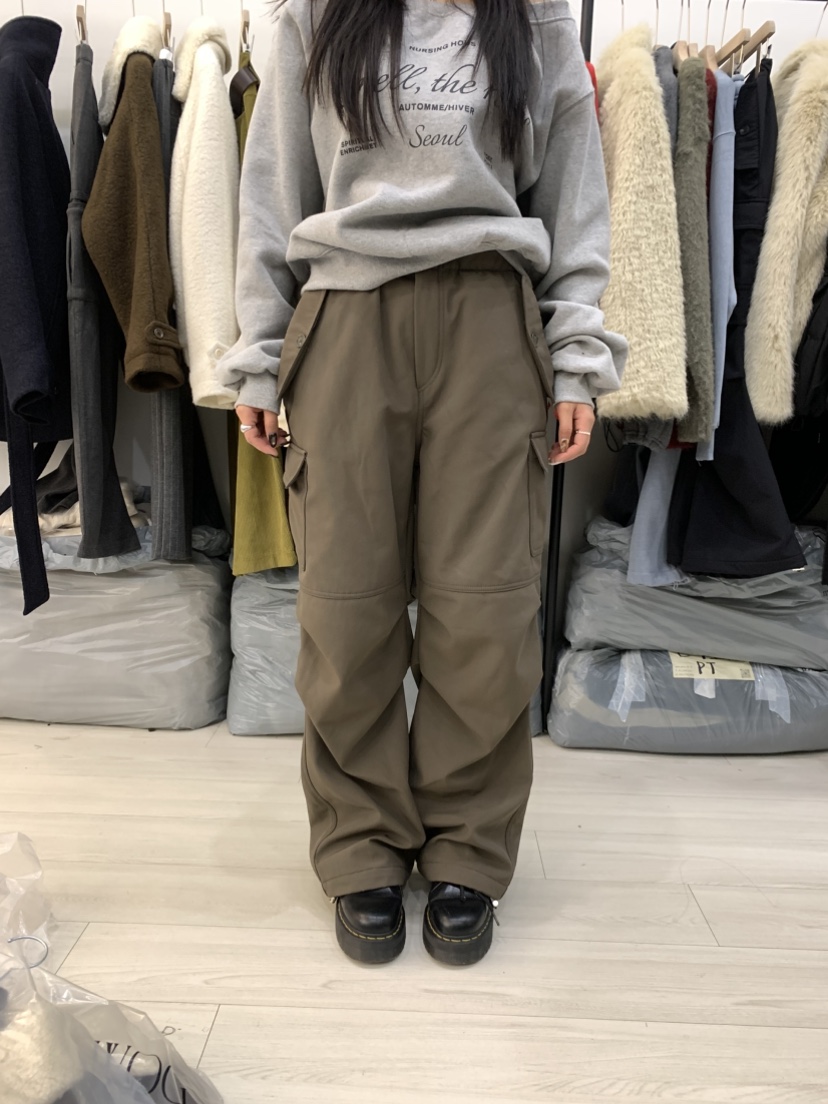 CEDARWOOD東大門㊣代購女裝新品真品人氣時尚休閑褲工裝褲抓絨CEDAR WOOD休閑褲圖色1