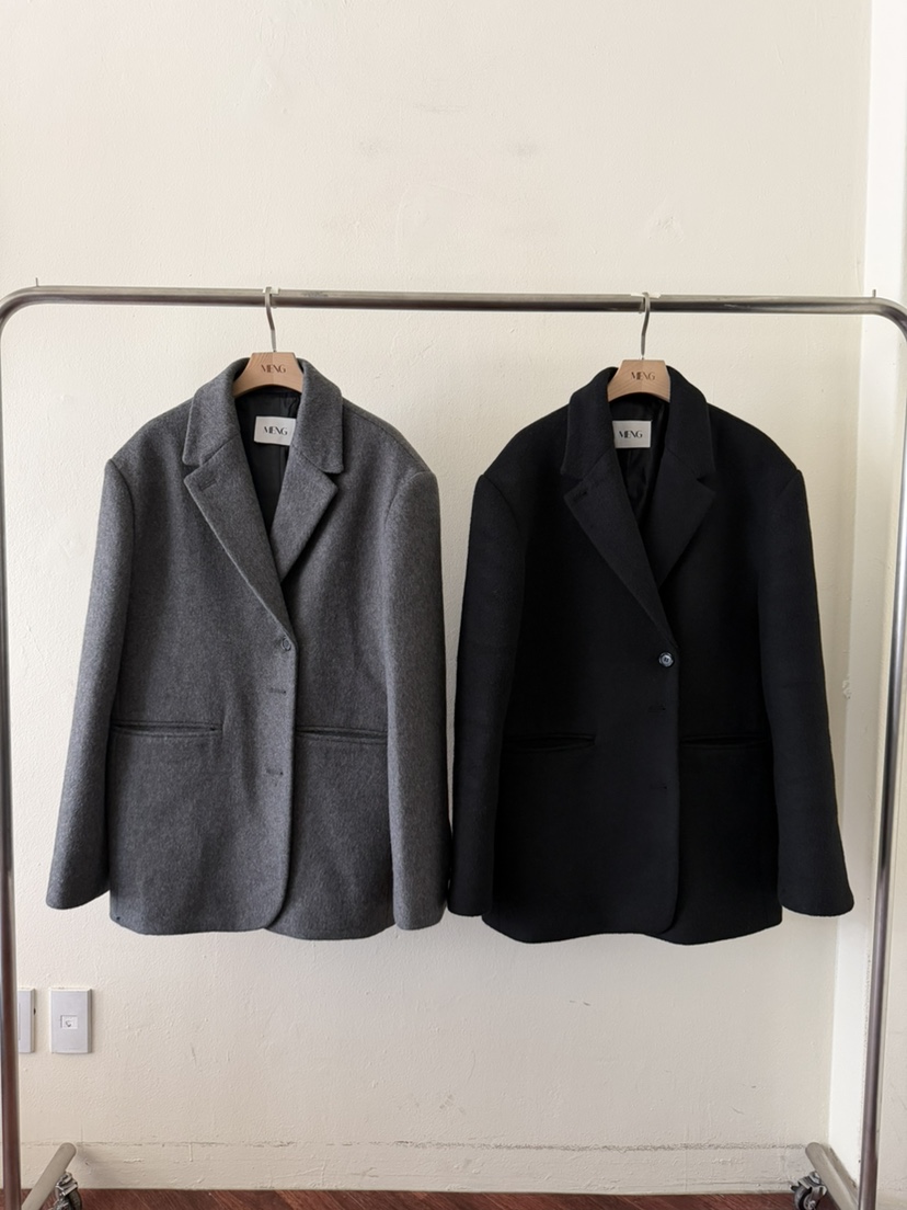 MENG東大門㊣代購女裝新款推薦熱賣人氣25秋冬職業夾克羊毛MENG夾克