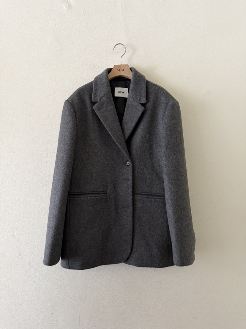 MENG東大門㊣代購女裝新款推薦熱賣人氣25秋冬職業夾克羊毛MENG夾克圖色1