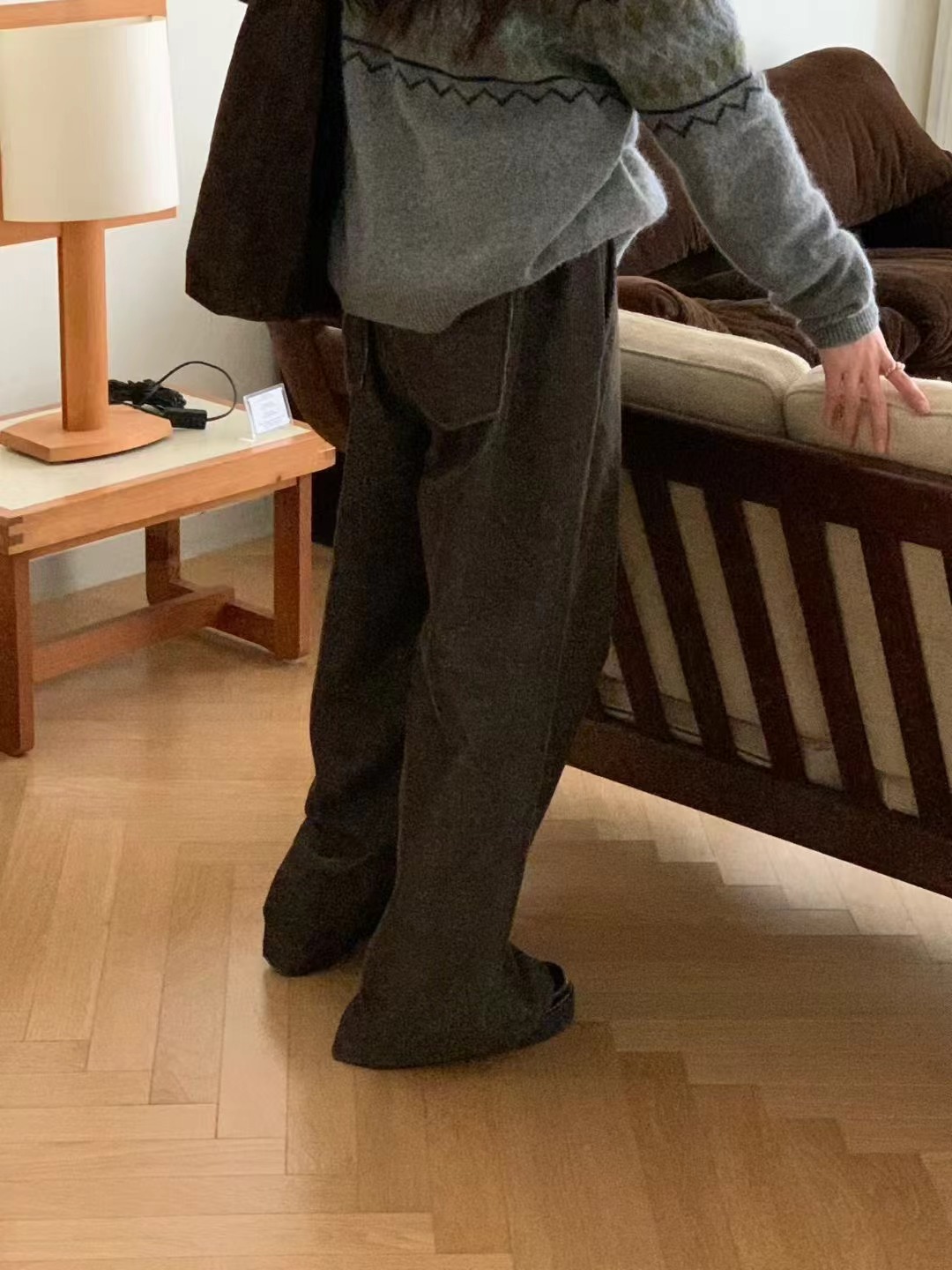 MELMEONT東大門㊣實拍女裝新品熱賣職業休閑真品休閑褲拉絨MELMEONT休閑褲