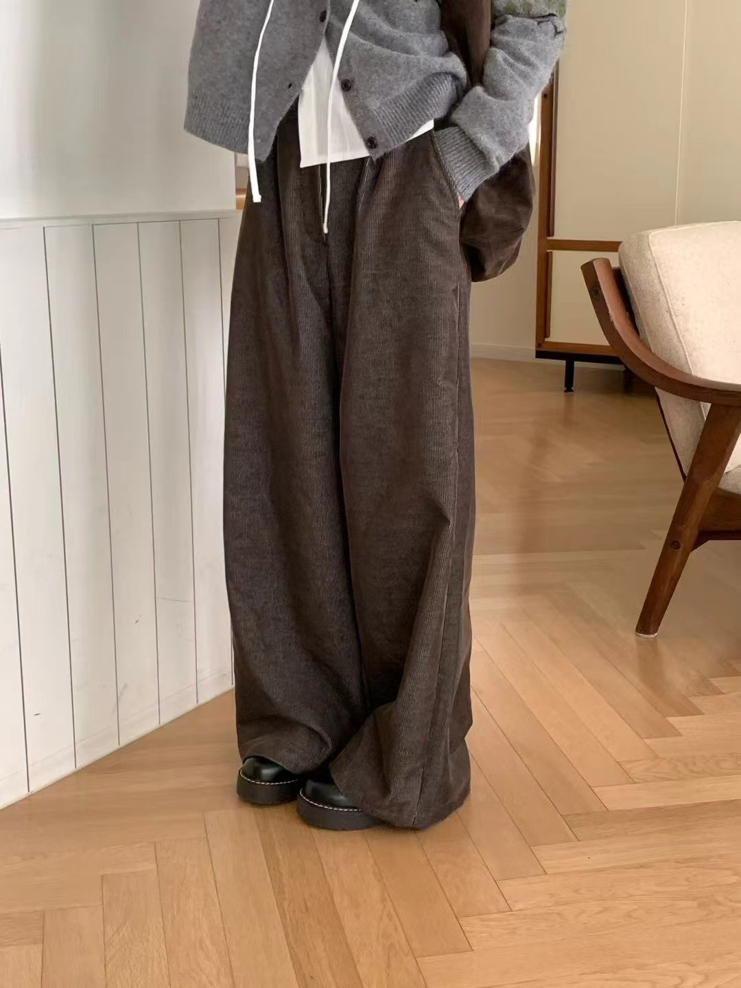 MELMEONT東大門㊣實拍女裝新品熱賣職業休閑真品休閑褲拉絨MELMEONT休閑褲圖色1