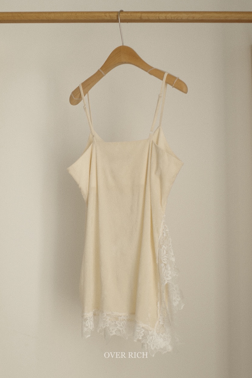 OVER RICH東大門㊣實拍女裝新品推薦25秋冬吊帶背心天鵝絨蕾絲OVER RICH吊帶/背心