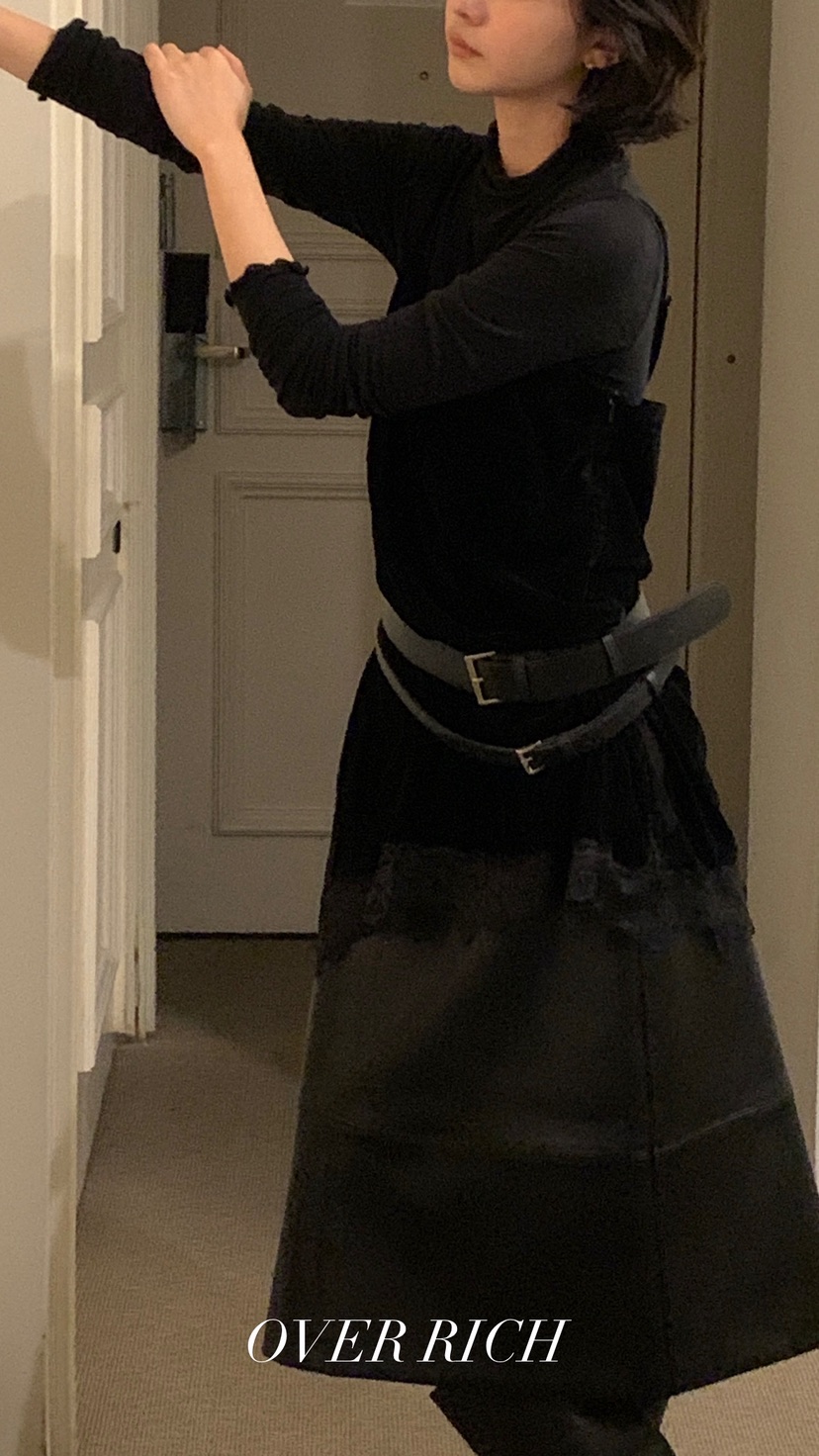 OVER RICH東大門㊣實拍女裝新品推薦25秋冬吊帶背心天鵝絨蕾絲OVER RICH吊帶/背心