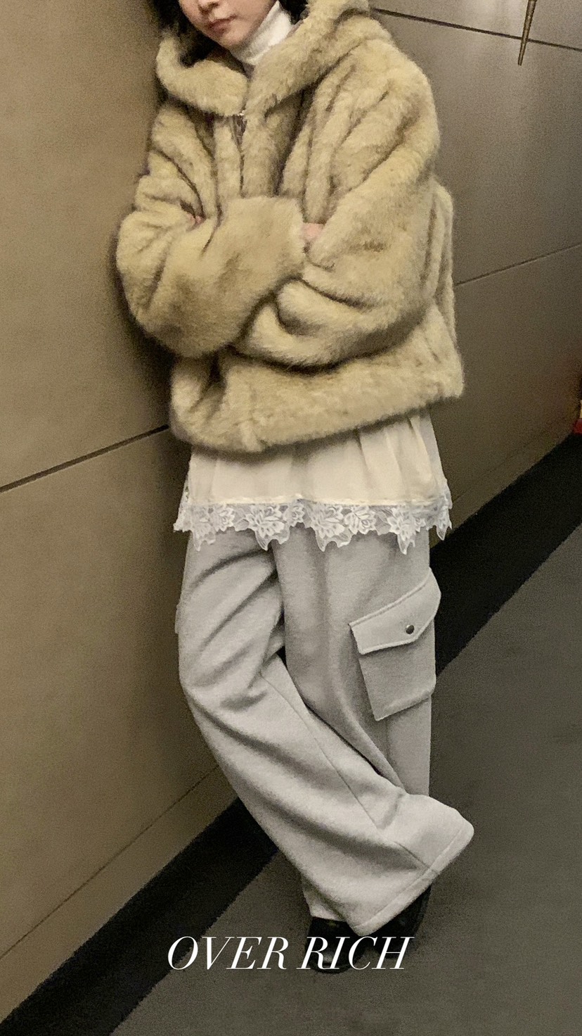 OVER RICH韓國代購㊣女裝新品真品職業時尚25秋冬休閑休閑褲OVER RICH休閑褲