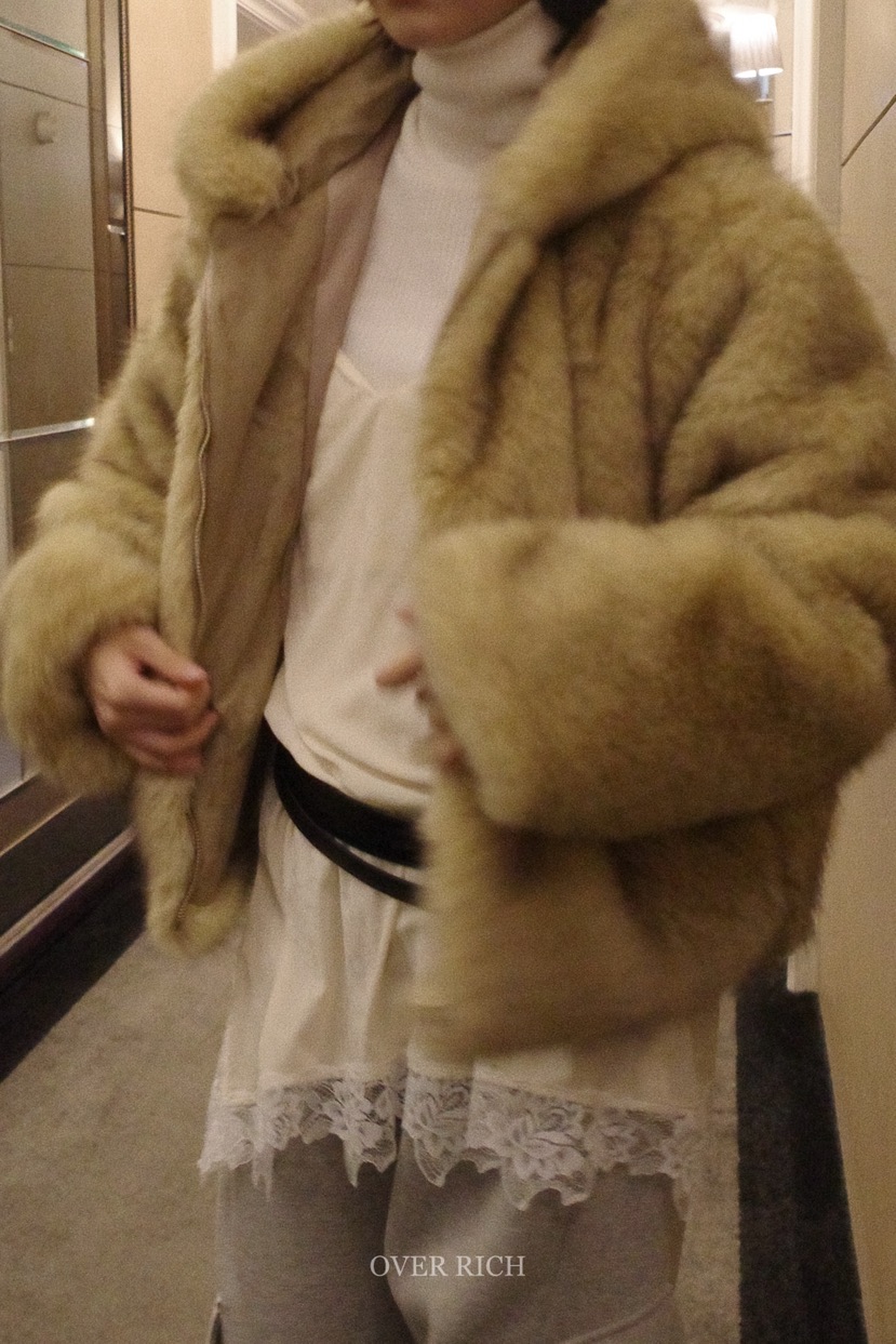 OVER RICH韓國代購㊣女裝新款職業休閑25秋冬真品短款大衣OVER RICH短款大衣