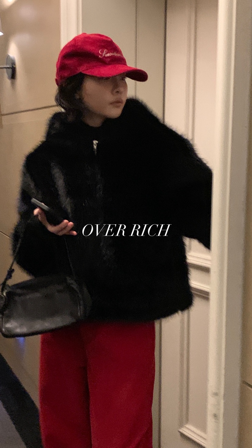 OVER RICH韓國代購㊣女裝新款職業休閑25秋冬真品短款大衣OVER RICH短款大衣