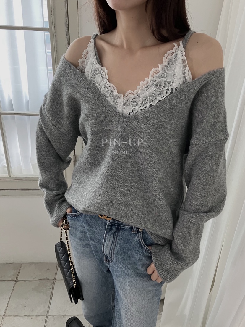 PIN-UP東大門㊣代購女士新品推薦人氣職業時尚真品25秋冬針織衫PIN-UP針織衫圖色1