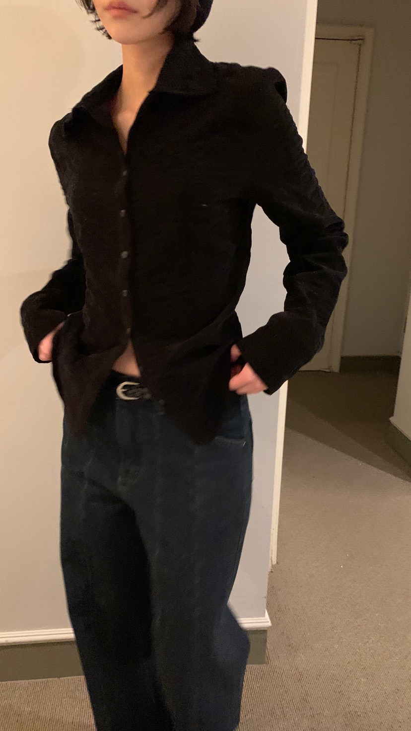 OVER RICH東大門㊣實拍女裝新款推薦熱賣襯衫蕾絲衫燈芯絨OVER RICH襯衫/蕾絲衫