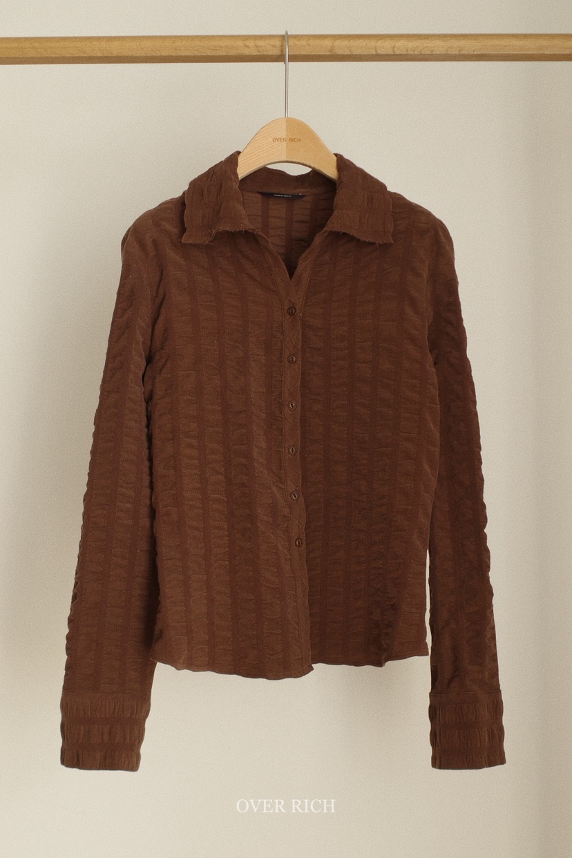 OVER RICH東大門㊣實拍女裝新款推薦熱賣襯衫蕾絲衫燈芯絨OVER RICH襯衫/蕾絲衫圖色2