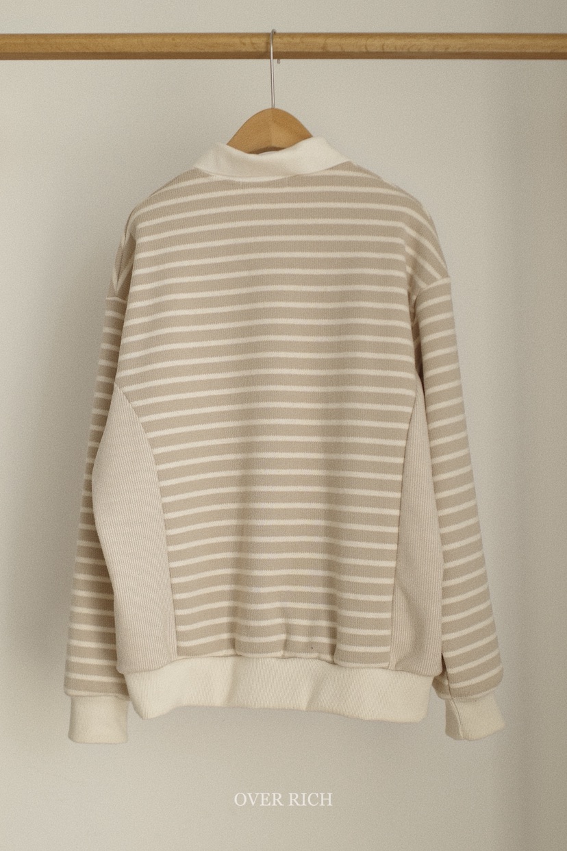 OVER RICH東大門㊣直郵女士新款職業時尚人氣熱賣衛衣條紋OVER RICH衛衣