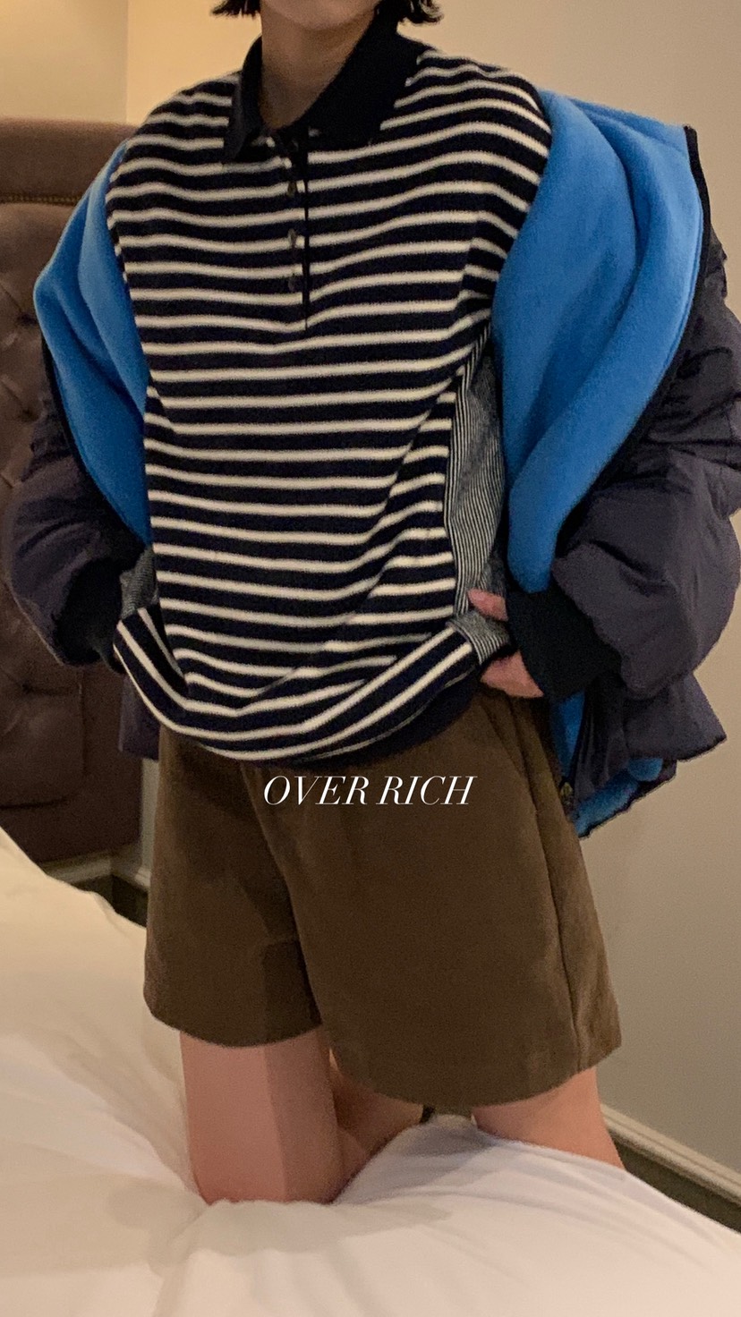OVER RICH東大門㊣直郵女士新款職業時尚人氣熱賣衛衣條紋OVER RICH衛衣