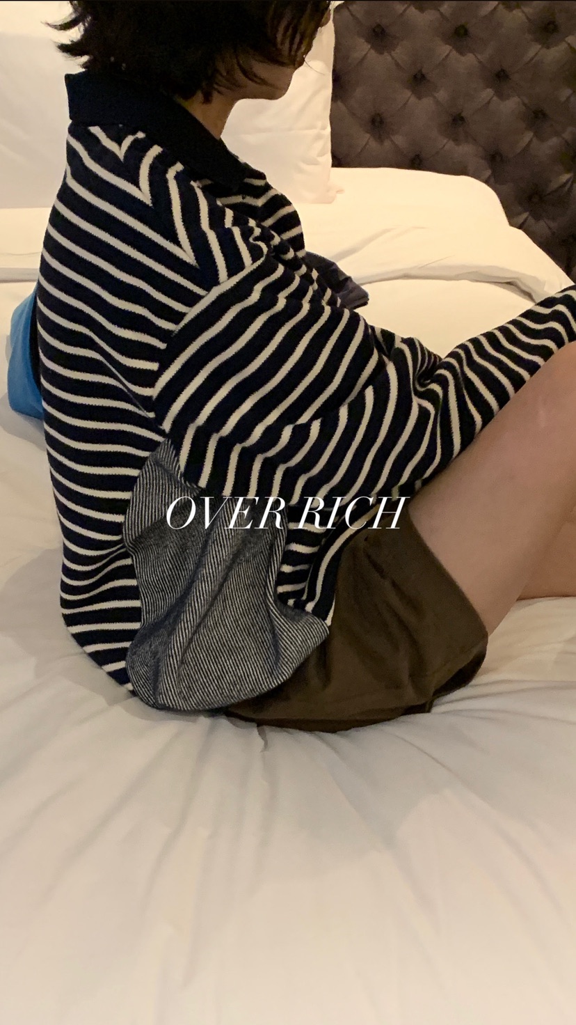 OVER RICH東大門㊣直郵女士新款職業時尚人氣熱賣衛衣條紋OVER RICH衛衣