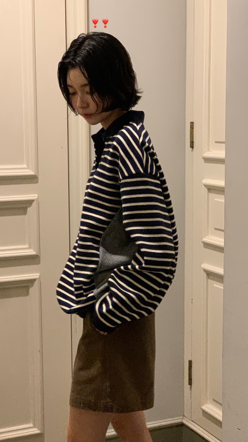 OVER RICH東大門㊣直郵女士新款職業時尚人氣熱賣衛衣條紋OVER RICH衛衣