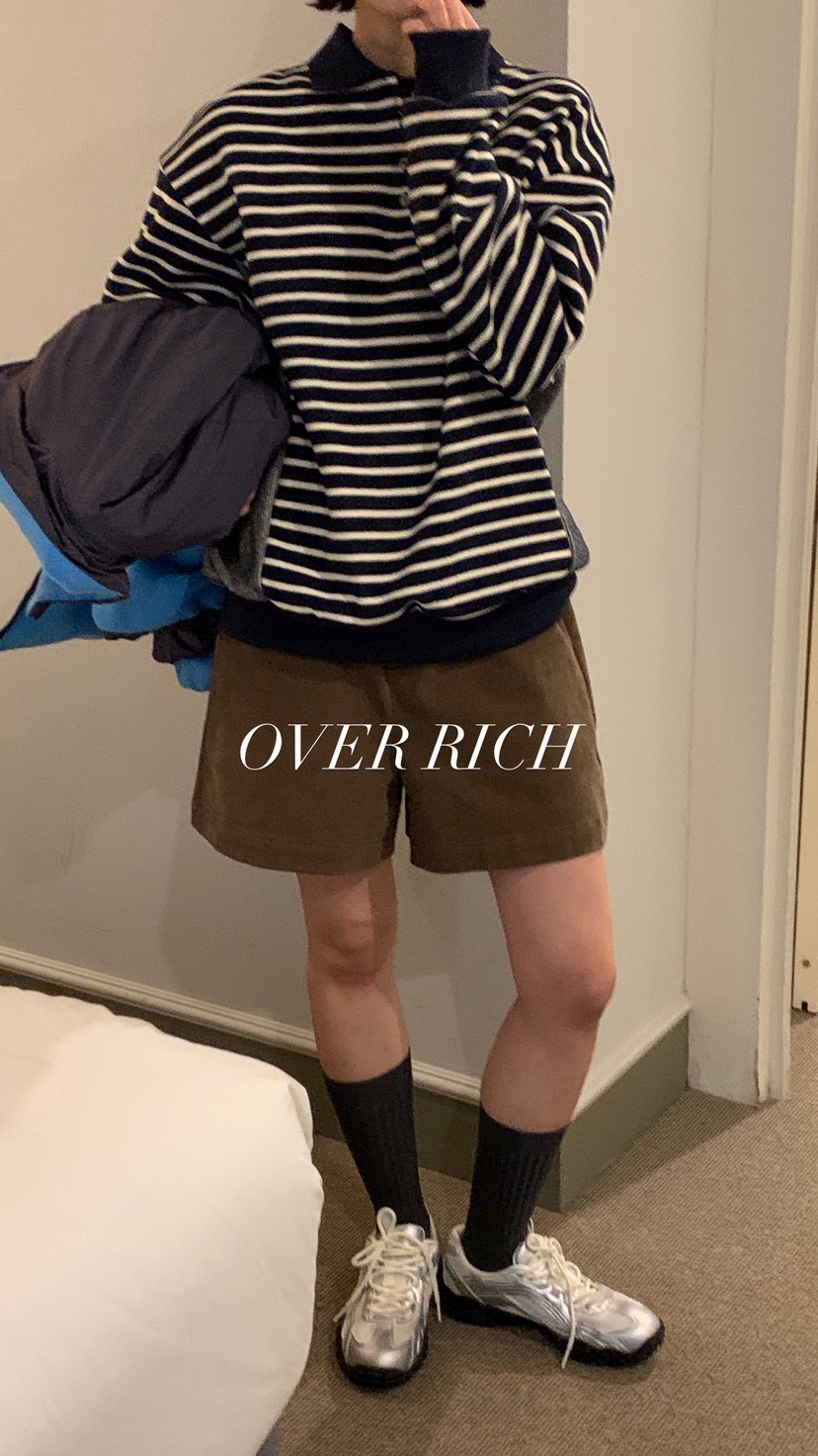 OVER RICH東大門㊣直郵女士新款職業時尚人氣熱賣衛衣條紋OVER RICH衛衣