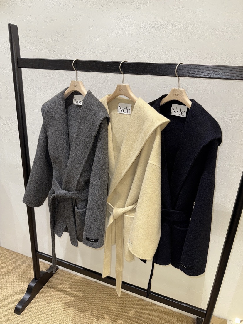 NDE韓國直郵㊣女裝新款時尚休閑真品25秋冬中長款大衣含腰帶NDE中長款大衣