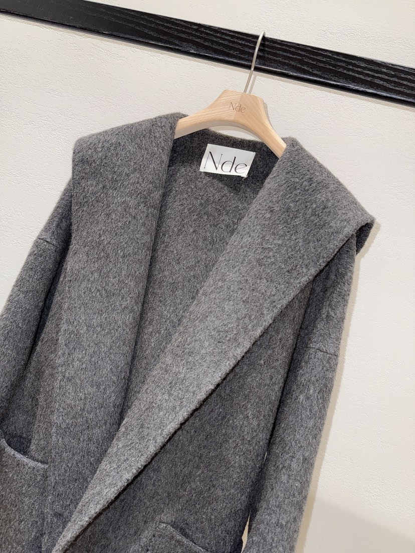 NDE韓國直郵㊣女裝新款時尚休閑真品25秋冬中長款大衣含腰帶NDE中長款大衣