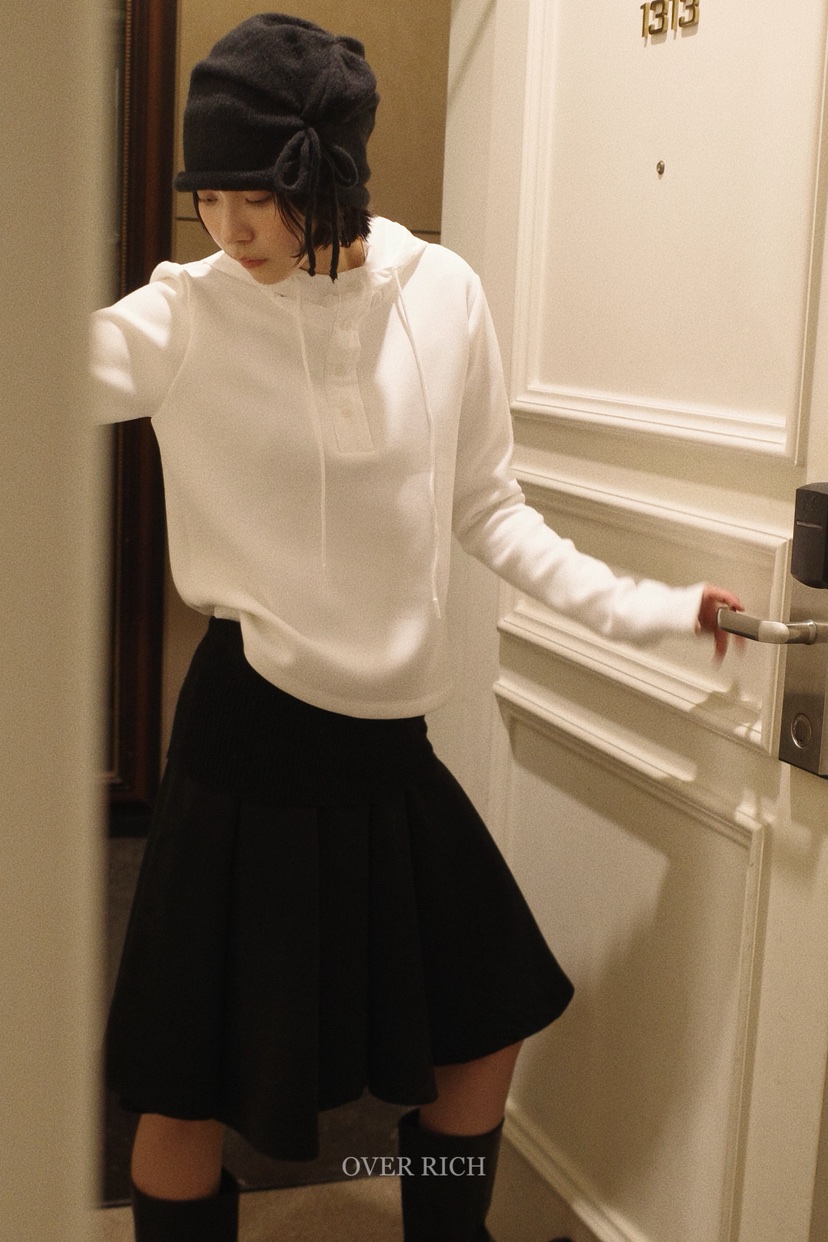 OVER RICH東大門㊣代購女裝新款休閑熱賣時尚推薦衛衣連帽衫OVER RICH衛衣