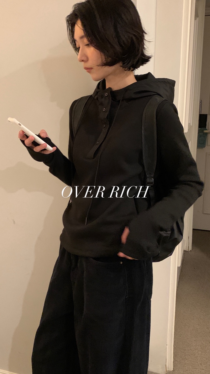 OVER RICH東大門㊣代購女裝新款休閑熱賣時尚推薦衛衣連帽衫OVER RICH衛衣
