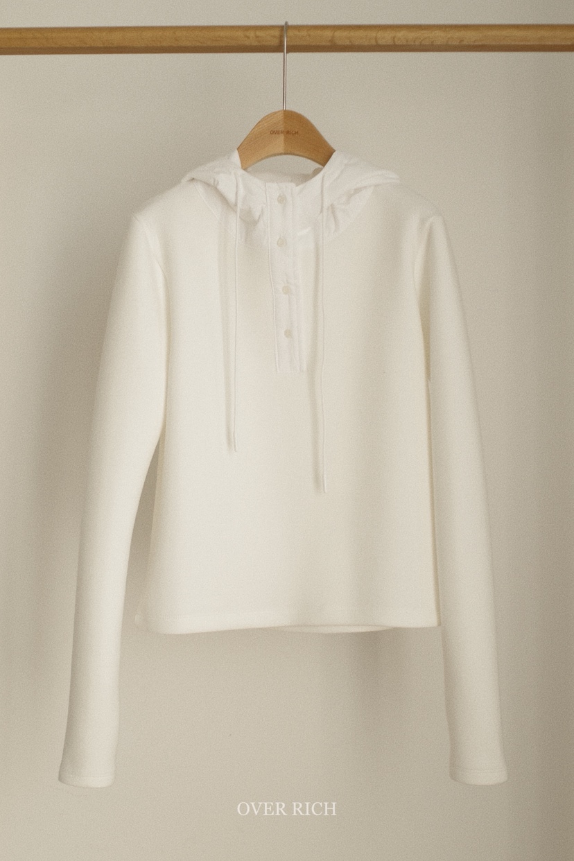 OVER RICH東大門㊣代購女裝新款休閑熱賣時尚推薦衛衣連帽衫OVER RICH衛衣圖色1