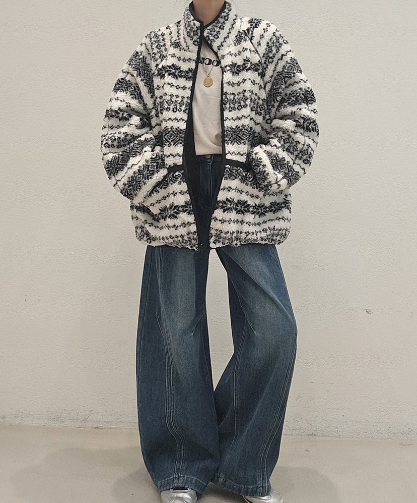 NEOUL東大門㊣代購女裝新款真品25秋冬熱賣職業時尚夾克羊毛NEOUL/ahin雙領標簽夾克